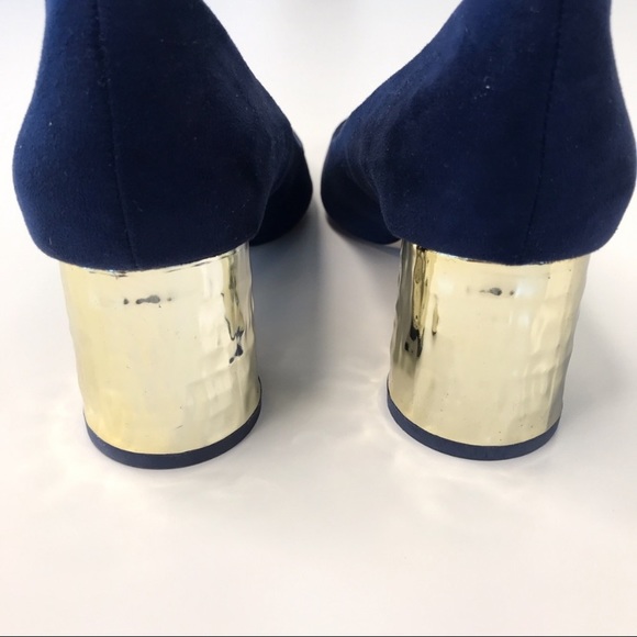 Zara Royal blue pointy toe, metallic heel size 37 - Picture 4 of 6